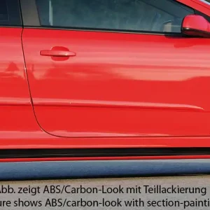 Nízká Cena Rieger boční práh mont. strana pravá pro Opel Astra H GTC, Twin-Top 3-dvéř., kabriolet, plast ABS s povrchovou úpravou Carbon-Look, s prolisem a výřezem