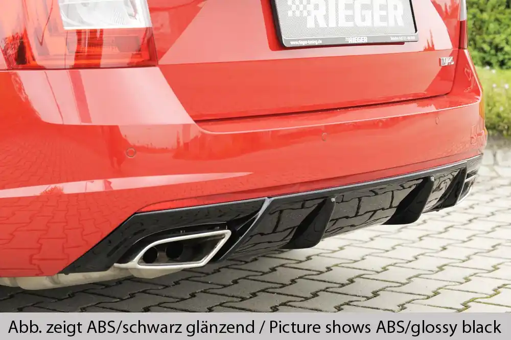 Kup Teď Rieger vložka zadního nárazníku pro Škoda Octavia RS 5E combi, sedan vč. faceliftu, plast ABS s povrchovou úpravou Carbon-Look, pro vozy s nasazovacím tažným zařízením