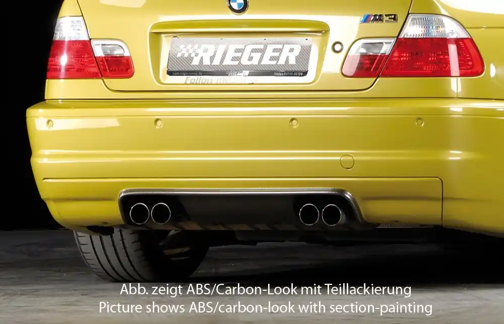 Kup Teď Rieger vložka zadního nárazníku CSL-Look pro BMW řada 3 E46 M3 kabriolet, kupé, plast ABS s povrchovou úpravou Carbon-Look