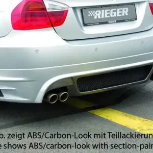 Zlevněný Rieger spoiler pod zadní nárazník pro BMW řada 3 E90, E91 sedan, touring vč. faceliftu r.v. 03/05-08/08, 08/05-08/08, 09/08-, plast ABS s povrchovou úpravou Carbon-Look, mimo 335i