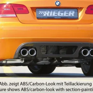 Rieger spoiler pod zadní nárazník pro BMW řada 3 E92, E93 kabriolet, kupé před faceliftem r.v. 03/07-02/10, 09/06-02/10, plast ABS s povrchovou úpravou Carbon-Look, pouze pro 335i, pro dvojité koncovky na obou stranách Cenový Hit
