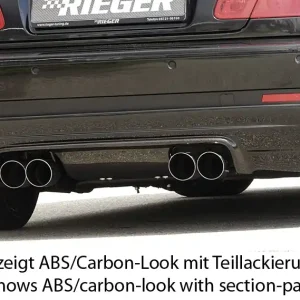 Značkový Rieger spoiler pod zadní nárazník M3-Look pro BMW řada 3 E46 kabriolet, kupé po faceliftu r.v. 02/02-, plast ABS s povrchovou úpravou Carbon-Look