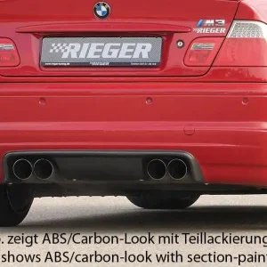 Must-Have Rieger spoiler pod zadní nárazník pro BMW řada 3 E46 M3 kabriolet, kupé r.v. 06/00-, plast ABS s povrchovou úpravou Carbon-Look