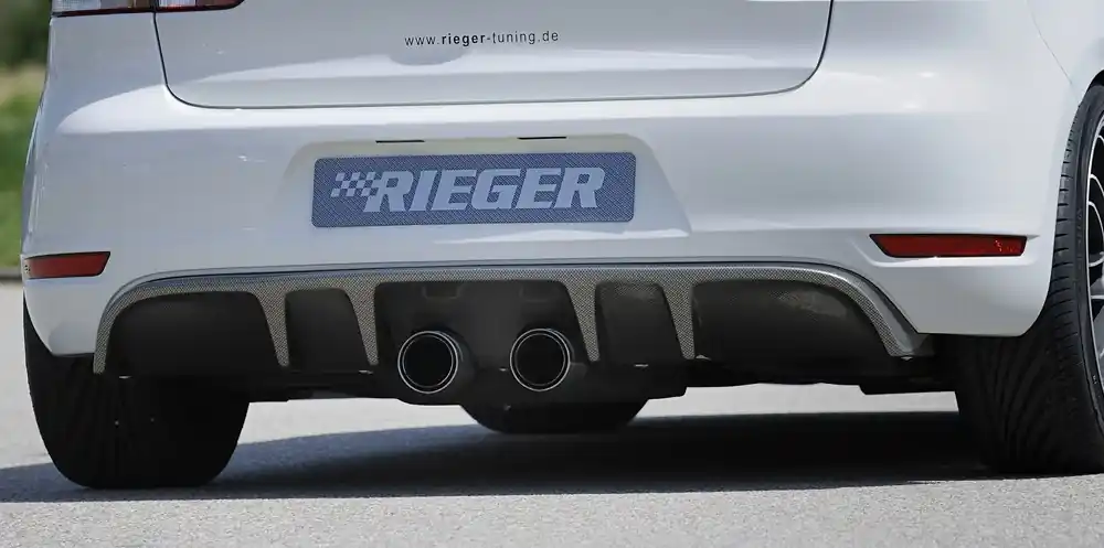 Poslední Šance Rieger vložka zadního nárazníku s dvojitými žebry pro Volkswagen Golf 6 vč. GTD, GTI 3-dvéř., 5-dvéř., kabriolet, plast ABS s povrchovou úpravou Carbon-Look