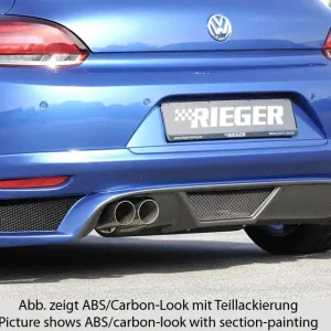 Nejlepší Cena Rieger spoiler pod zadní nárazník pro Volkswagen Scirocco 3 13 2-dvéř. před faceliftem r.v. 08/08-04/14, plast ABS s povrchovou úpravou Carbon-Look, pro dvojitou koncovku vlevo