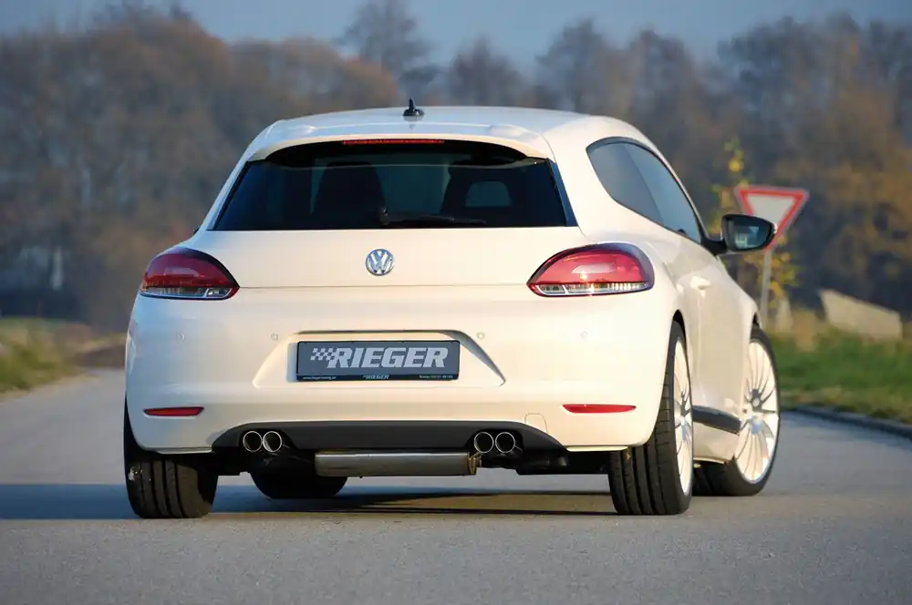 Rieger nástavec zadního nárazníku pro Volkswagen Scirocco 3 13 2-dvéř. před faceliftem, plast ABS s povrchovou úpravou Carbon-Look Novinka