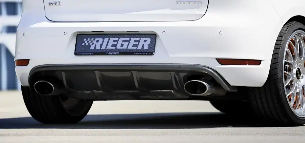 Rieger vložka zadního nárazníku pro Volkswagen Golf 6 GTD, GTI 3-dvéř., 5-dvéř., kabriolet, plast ABS s povrchovou úpravou Carbon-Look Cenově Výhodný
