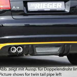 Cenově Výhodný Rieger spoiler pod zadní nárazník pro Audi A3 8P 3-dvéř., kabriolet po faceliftu r.v. 07/08-, plast ABS s povrchovou úpravou Carbon-Look, pro dvojité koncovky na obou stranách