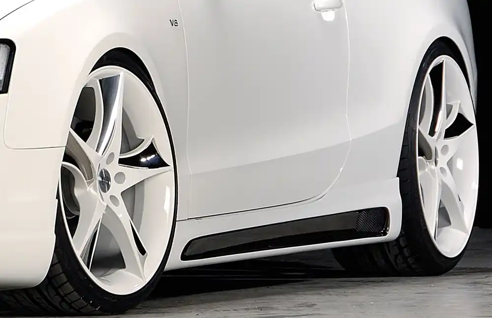 Rieger boční práh mont. strana pravá pro Audi A5 S5 B8, B81 Sportback vč. faceliftu, r.v. 06/07-07/11, 10/11-06/16, plast ABS s povrchovou úpravou Carbon-Look, s prolisem a výřezem Poslední Šance
