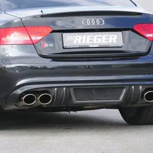 Rieger vložka zadního nárazníku pro Audi A5 S5 B8, B81 Sportback před faceliftem, plast ABS s povrchovou úpravou Carbon-Look, S-Line, pro sportovní koncovky na obou stranách 4x115x85 mm Odeslání Ihned