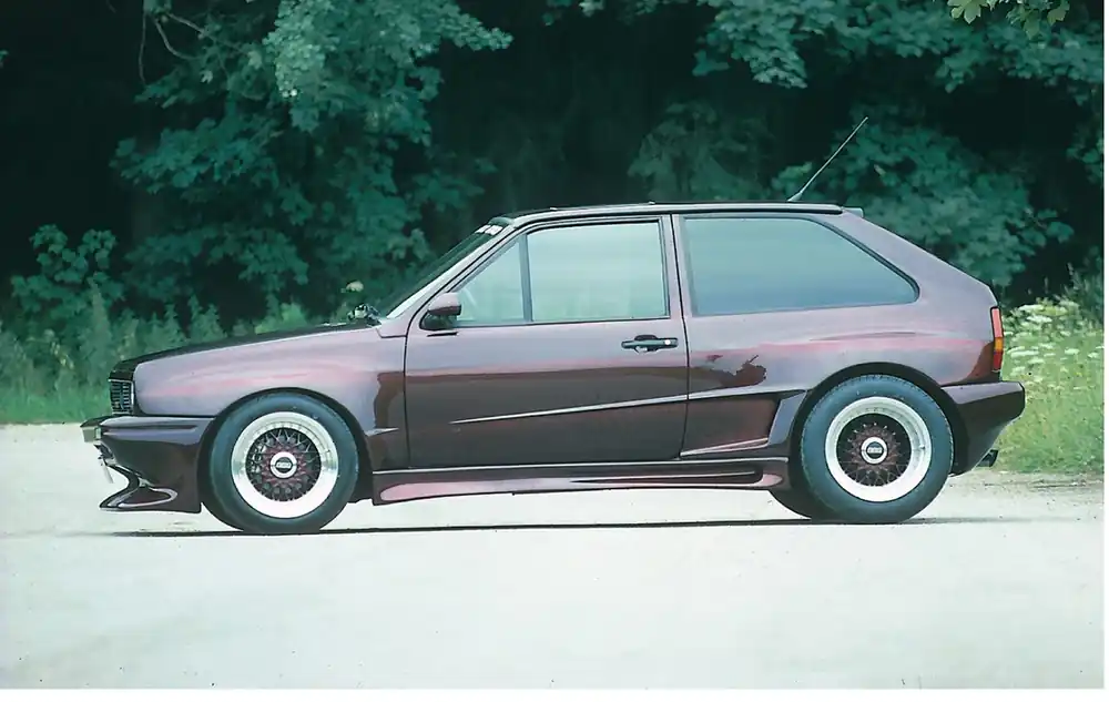 Rieger boční práh widebody II mont. strana levá pro Volkswagen Polo 2/3 kupé, r.v. 75-94, GFK (laminát) Originální