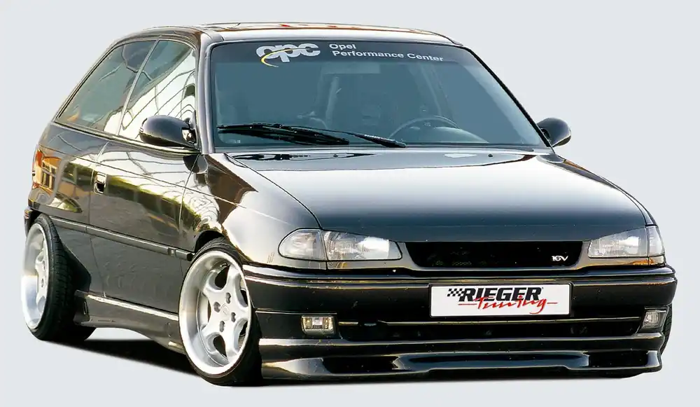 Rieger lipa pod přední nárazník Rieger pro Opel Astra F hatchback, notchback, 09/91-12/99, plast ABS bez povrchové úpravy Jen Po Omezenou Doba