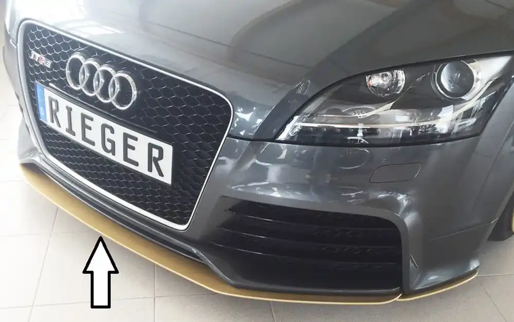 Vysoce Kvalitní Rieger lipa pod přední nárazník Rieger pro Audi TT RS 8J kupé, roadster, 09/09-, plast ABS bez povrchové úpravy