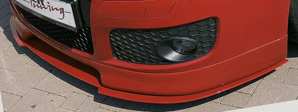 Rieger lipa pod přední nárazník Rieger pro Volkswagen Golf 5 1K GT, GTI, plast ABS bez povrchové úpravy, "straight version" Akce
