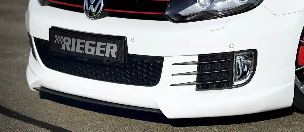 Rieger lipa pod přední nárazník Rieger pro Volkswagen Golf 6 GTD, GTI 3-dvéř., 5-dvéř., kabriolet, plast ABS bez povrchové úpravy Sleva
