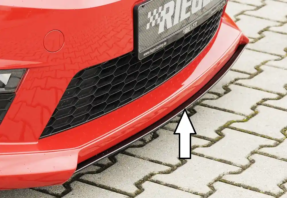 Sezónní Sleva Rieger lipa pod přední nárazník Rieger pro Škoda Octavia RS 5E combi, sedan před faceliftem, 06/13-01/17, plast ABS bez povrchové úpravy