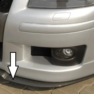 Zlevněný Rieger lipa pod přední nárazník Rieger pro Audi A3 8P 3-dvéř. před faceliftem, -05/05, plast ABS s povrchovou úpravou Carbon-Look