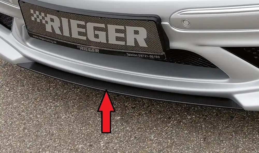 Jen Po Omezenou Doba Rieger lipa pod přední nárazník Rieger pro Mercedes CLK W209 kabriolet, kupé (předfacelift / do r.v. 2005), 00/02-06/04, plast ABS s povrchovou úpravou Carbon-Look
