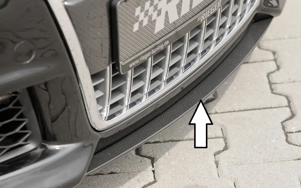 Rieger lipa pod přední nárazník Rieger pro Audi A4 8H kabriolet před faceliftem, 04/02-12/05, plast ABS s povrchovou úpravou Carbon-Look Super Cena