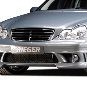 Levný Rieger Přední nárazník pro Mercedes třída C W203 sedan, t-model, plast ABS bez povrchové úpravy, pro vozy bez ostřikovačů světlometů a parkovacího asistenta (PDC)