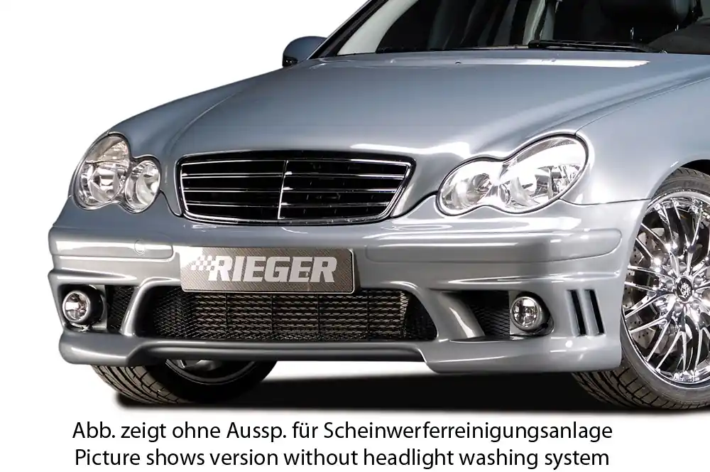 Výhodná Nabídka Rieger Přední nárazník pro Mercedes třída C W203 sedan, t-model, plast ABS bez povrchové úpravy, pro vozy s ostřikovači světlometů