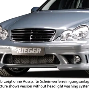 Rieger Přední nárazník pro Mercedes třída C W203 sedan, t-model, plast ABS bez povrchové úpravy, pro vozy s ostřikovači světlometů a parkovacím asistentem (PDC) Víkendová Akce
