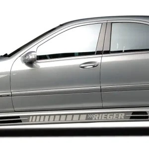 Rieger boční práh mont. strana levá pro Mercedes třída C W203 sedan, sportcoupe, t-model, r.v. 05/00-, plast ABS bez povrchové úpravy, s prolisem, s prolisem a dvěma výřezy Víkendová Akce
