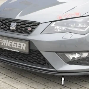 Rieger lipa pod přední nárazník pro Seat Leon FR 5F 3-dvéř. (sc), 5-dvéř., 5-dvéř. (ST/Combi) před faceliftem, 01/13-12/16, plast ABS bez povrchové úpravy Autentický