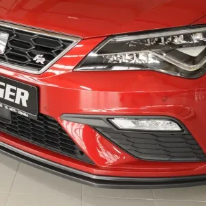 Aktuální Rieger lipa pod přední nárazník pro Seat Leon FR 5F 3-dvéř. (sc), 5-dvéř., 5-dvéř. (ST/Combi) po faceliftu, 01/17-, plast ABS bez povrchové úpravy