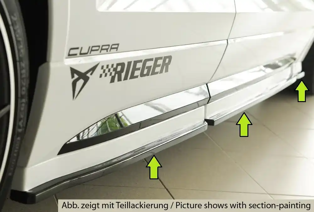 Rieger spoiler pod boční práh (3 dílný) mont. strana levá pro Seat Ateca FR 5FP, r.v. 08/20-, plast ABS bez povrchové úpravy Must-Have