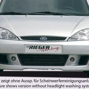 Novinka Rieger Přední nárazník pro Ford Focus 1 3-dvéř., 5-dvéř., plast ABS bez povrchové úpravy, s žebrováním, pro vozy s ostřikovači světlometů
