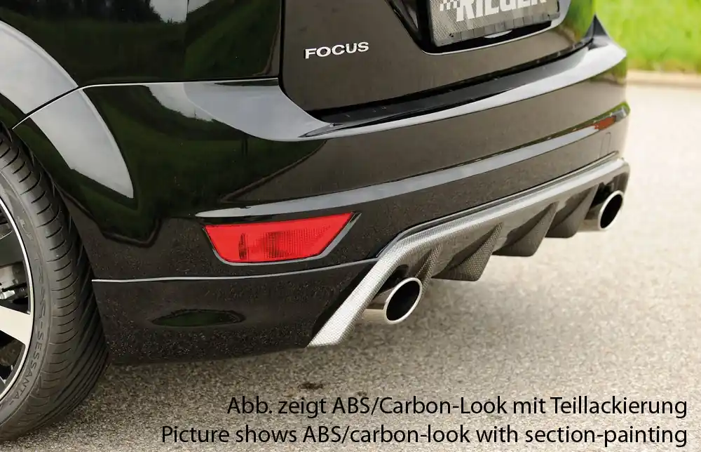 Rieger spoiler pod zadní nárazník pro Ford Focus 2 3-dvéř., 5-dvéř. po faceliftu r.v. 02/08-01/11, plast ABS bez povrchové úpravy Časově Omezené