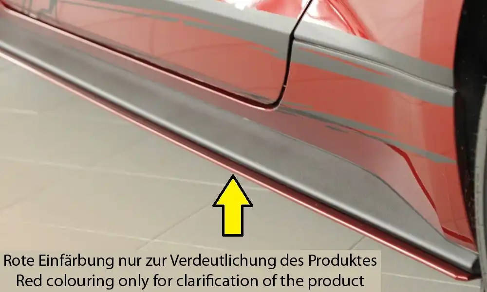 Rieger spoiler pod boční práh mont. strana levá pro Ford Mustang 6 LAE kabriolet, kupé před faceliftem, r.v. 11/14-07/17, plast ABS bez povrchové úpravy Finální Výprodej