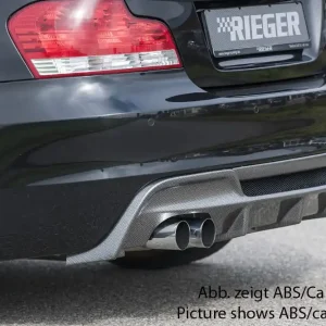 Akce Rieger vložka zadního nárazníku pro BMW řada 1 E82, E88 kabriolet, kupé, plast ABS bez povrchové úpravy, pro dvojitou koncovku vlevo
