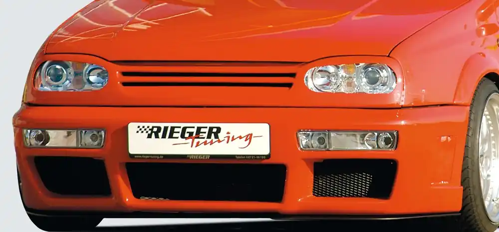 Aktuální Rieger maska chladiče pro Volkswagen Golf 3 3-dvéř., 5-dvéř., combi, kabriolet, plast ABS bez povrchové úpravy