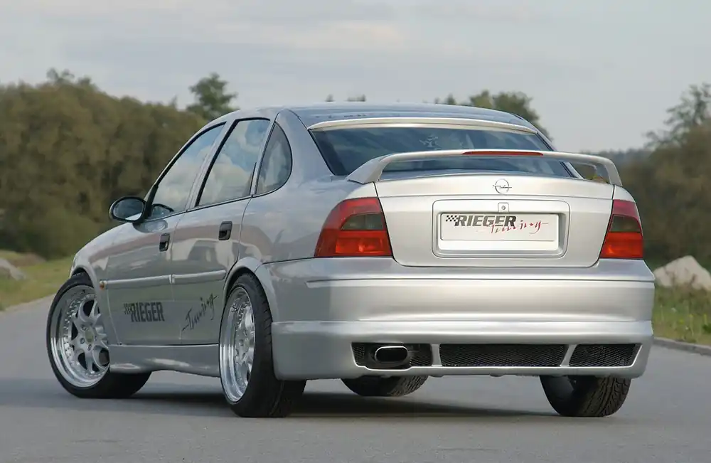 Ihned K Objednání Rieger spoiler pod zadní nárazník pro Opel Vectra B fastback, notchback po faceliftu r.v. 08/98-, plast ABS bez povrchové úpravy