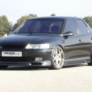 Rieger boční práh mont. strana levá pro Opel Vectra B caravan, hatchback, notchback, plast ABS bez povrchové úpravy, s prolisem, s prolisem a dvěma výřezy Cenová Bomba