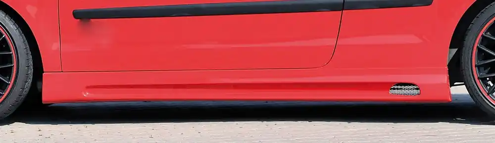 Výprodej Rieger boční práh mont. strana levá pro Volkswagen Polo 5 9N 3-dvéř., 5-dvéř. po faceliftu, r.v. 00/06-, 10/01-03, plast ABS bez povrchové úpravy, s prolisem a výřezem