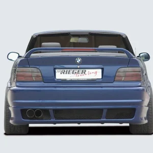 Rieger kompletní zadní nárazník E46-Look pro BMW řada 3 E36 kabriolet, kupé, sedan, touring, plast ABS bez povrchové úpravy, pro vozy bez parkovacího asistenta (PDC) Sezónní Sleva