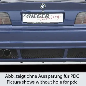 Rieger kompletní zadní nárazník E46-Look pro BMW řada 3 E36 kabriolet, kupé, sedan, touring, plast ABS bez povrchové úpravy, pro vozy s parkovacím asistentem (PDC) Nejprodávanější