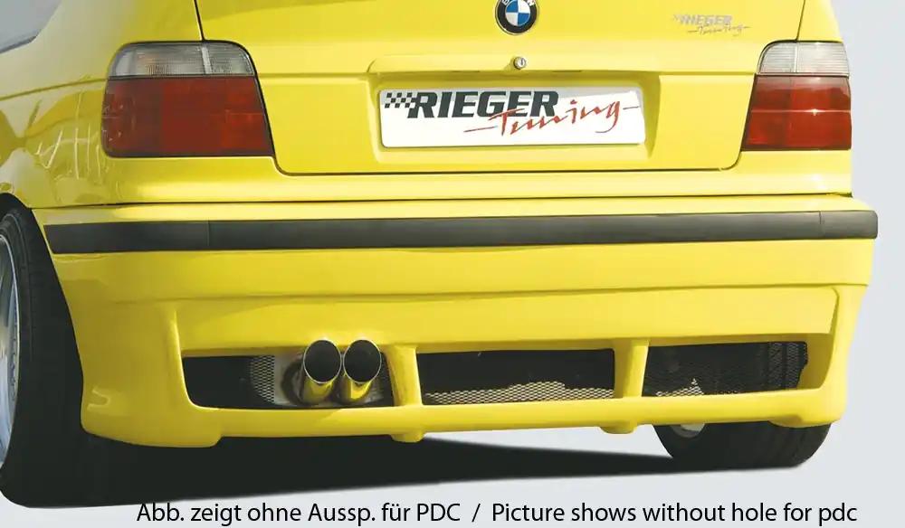 Výprodej Rieger kompletní zadní nárazník pro BMW řada 3 E36 compact, plast ABS bez povrchové úpravy