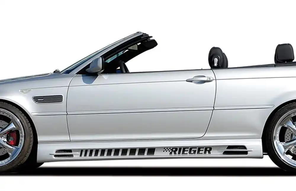 Rieger boční práh (185mm) mont. strana levá pro BMW řada 3 E46, E46 M3 compact, kabriolet, kupé, sedan vč. faceliftu, r.v. 02/02-, 02/98-12/01, 06/00-, plast ABS bez povrchové úpravy, s prolisem, s prolisem a dvěma výřezy Cenově Výhodný
