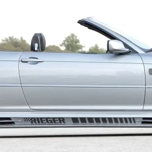 Rieger boční pr??h (185mm) mont. strana pravá pro BMW řada 3 E46, E46 M3 compact, kabriolet, kupé, sedan vč. faceliftu, r.v. 02/02-, 02/98-12/01, 06/00-, plast ABS bez povrchové úpravy, s prolisem, s prolisem a dvěma výřezy Dokud Zásoby Vydrží