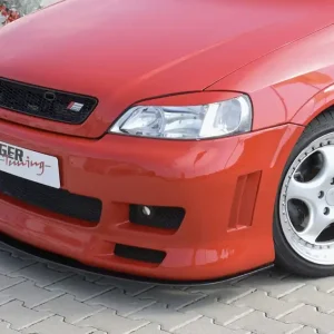 Rieger Přední nárazník pro Opel Astra G 3-dvéř., 5-dvéř., cabrio, caravan, fastback, hatchback, kupé, notchback, plast ABS bez povrchové úpravy, s žebrováním, pro vozy bez ostřikovačů Tovární Cena