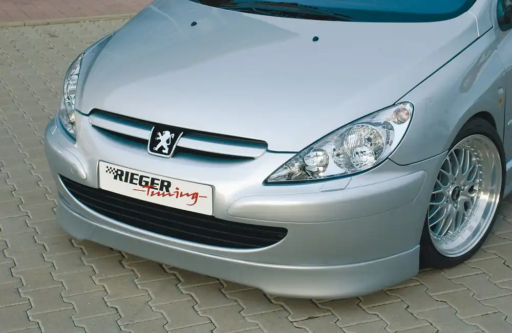Rieger spoiler pod přední nárazník pro Peugeot 307 break, combi, convertible CC, sedan před faceliftem, r.v. 04/01-04/05, plast ABS bez povrchové úpravy Akční Nabídka