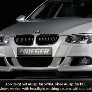 Pouze Dnes Rieger Přední nárazník pro BMW řada 3 E92, E93 kabriolet, kupé po faceliftu LCI, plast ABS bez povrchové úpravy, pro vozy s parkovacím asistentem (PDC)