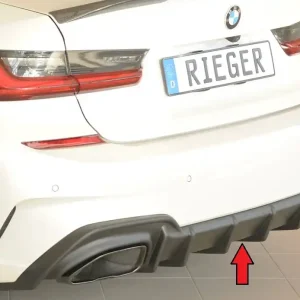 Poslední Šance Rieger vložka zadního nárazníku pro BMW řada 3 G21 touring, plast ABS bez povrchové úpravy, pro orig. koncovky vlevo/vpravo (M340i/M340d)
