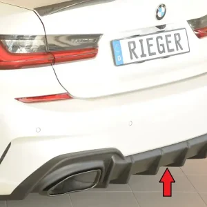 Rieger vložka zadního nárazníku (pro vozy s tažným zařízením) pro BMW řada 3 G21 touring, plast ABS bez povrchové úpravy, pro orig. koncovky vlevo/vpravo (M340i/M340d) Nakupujte Hned