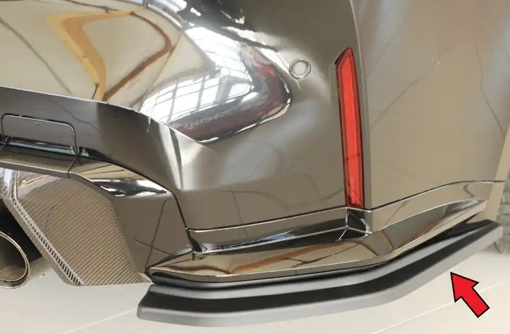 Přímo Od Výrobce Rieger spoiler pod zadní nárazník na pravé straně pro BMW řada 4 G83 M4 kabriolet r.v. 06/21-, plast ABS bez povrchové úpravy