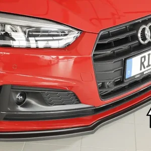 Zlevněný Rieger lipa pod přední nárazník pro Audi A5 S5 B9, F5 kabriolet, kupé, Sportback před faceliftem, 11/16-12/19, plast ABS bez povrchové úpravy